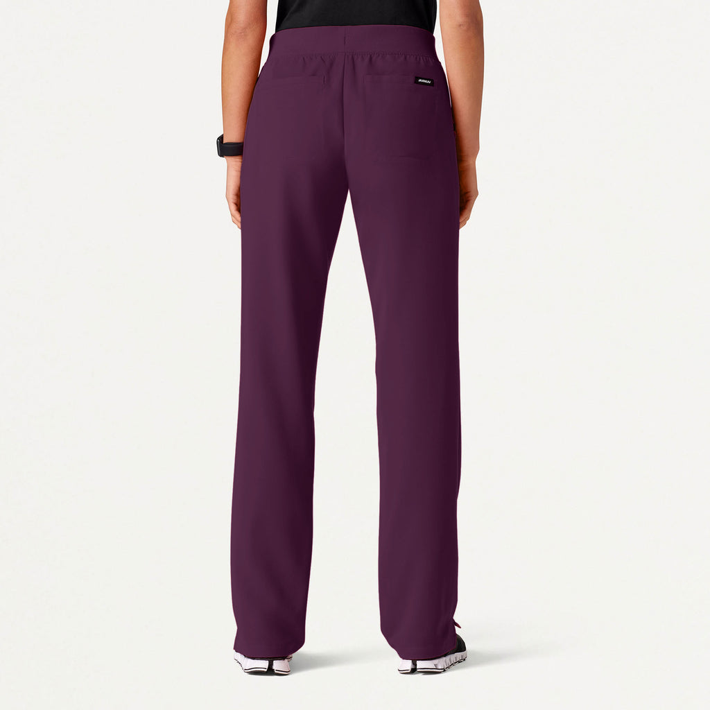 JAANUU Xenos Essential Knit-Waist Scrub Pant Eggplant - Get Scrubbed