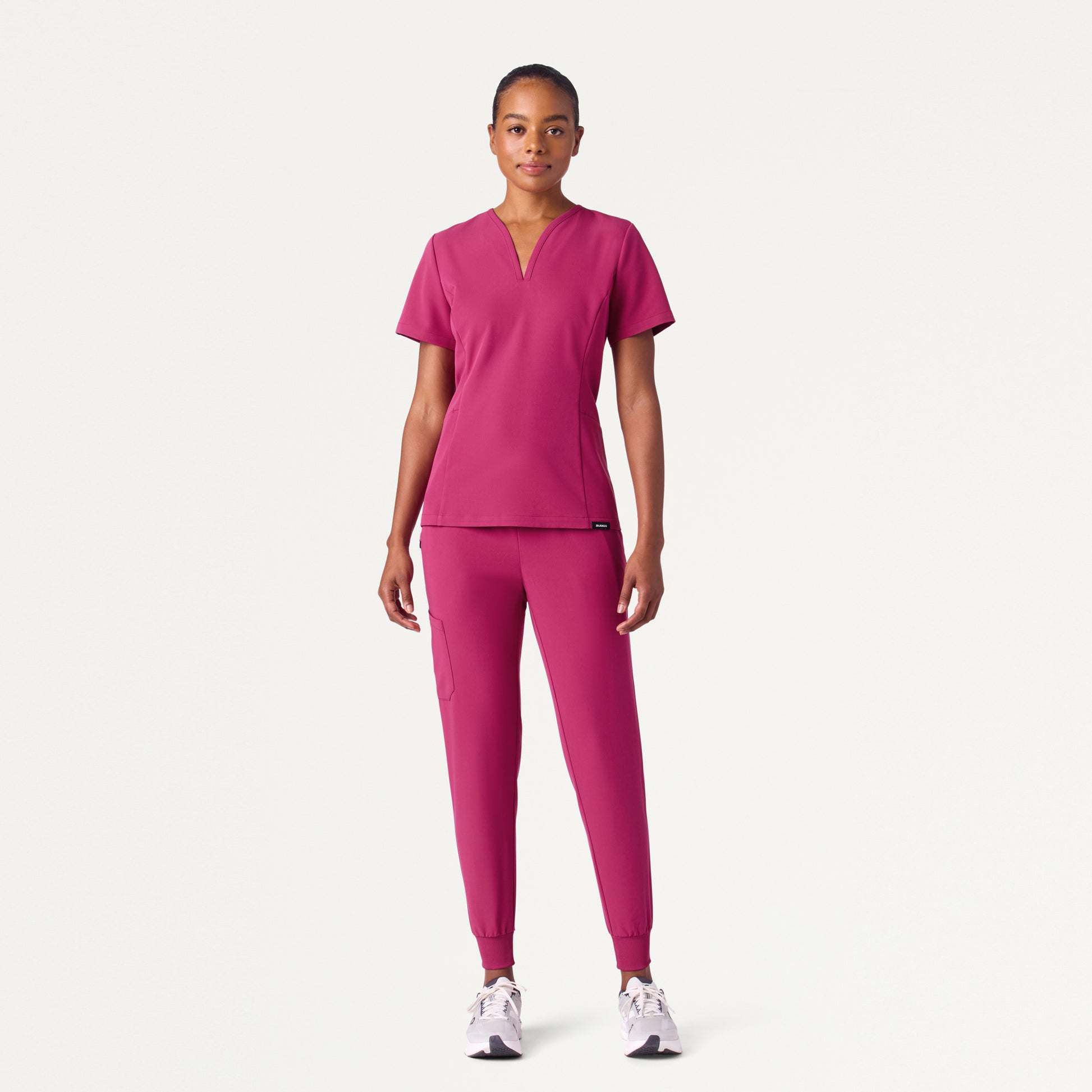JAANUU Silex Knit-Waist Scrub Jogger Wild Berry - Get Scrubbed