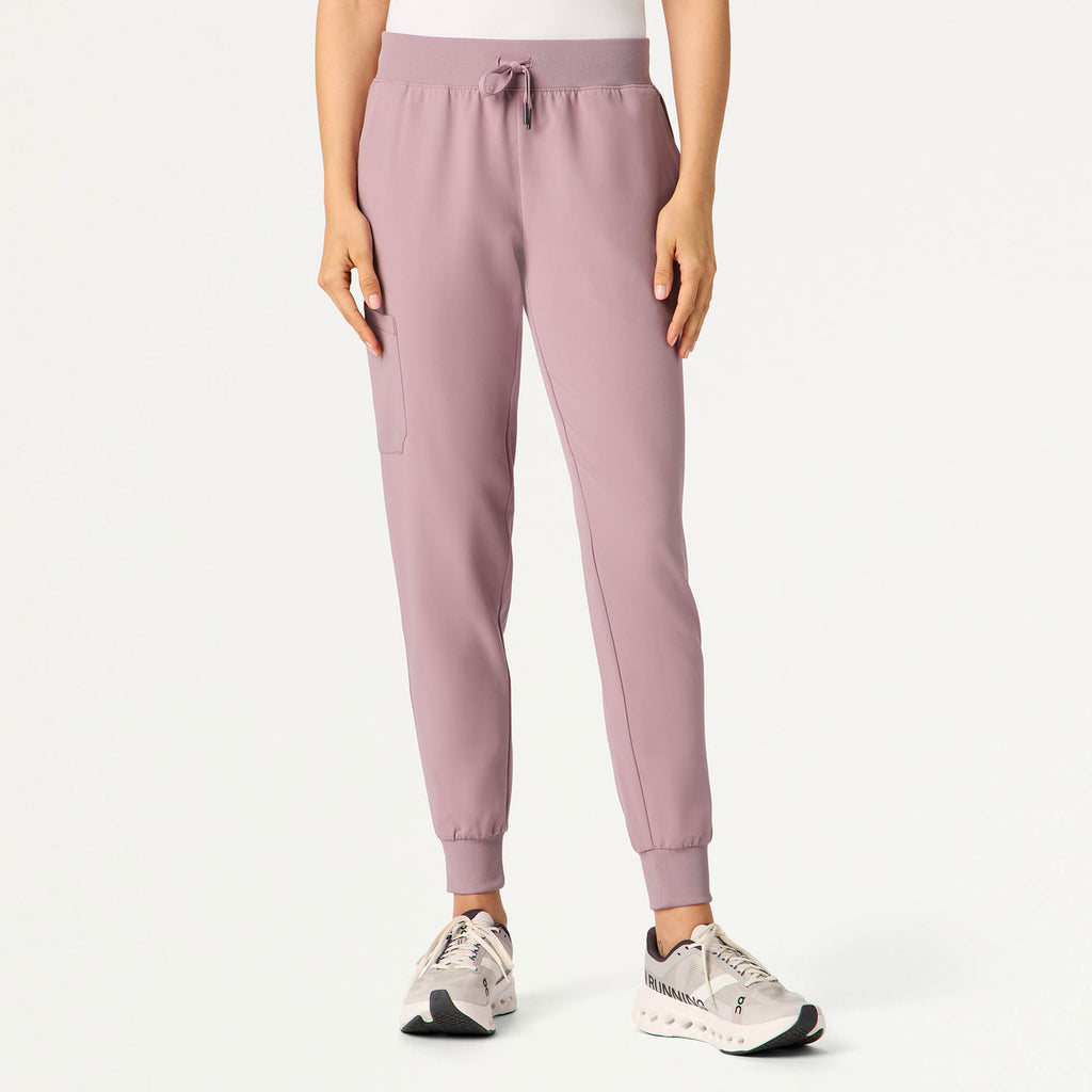 JAANUU Silex Knit-Waist Scrub Jogger Blossom Pink - Get Scrubbed
