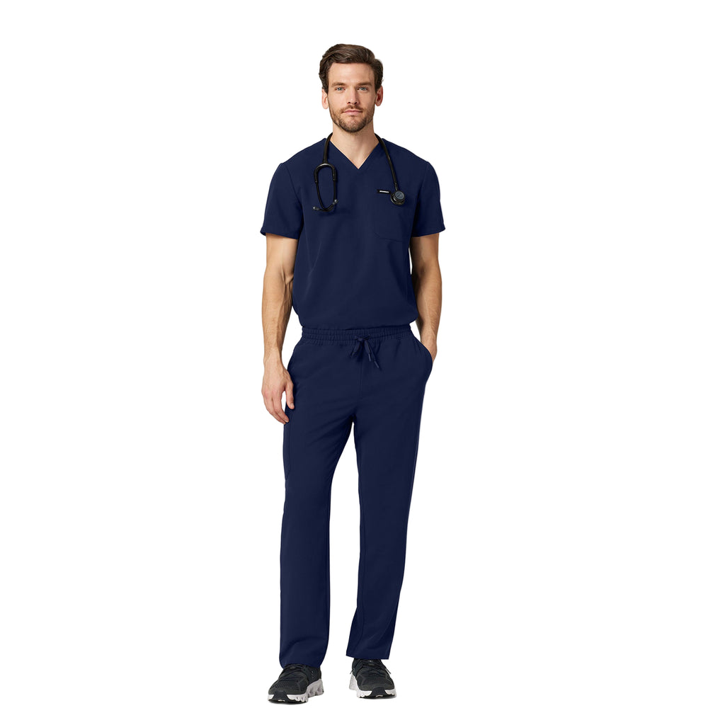 JAANUU Men's Holmes Everyday 1 pocket Scrub Top Midnight Navy - Get Scrubbed