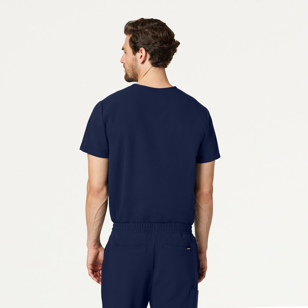 JAANUU Men's Holmes Everyday 1 pocket Scrub Top Midnight Navy - Get Scrubbed