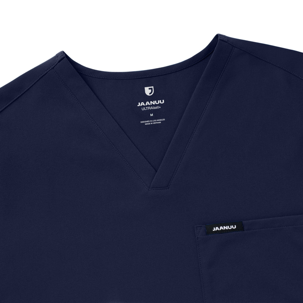 JAANUU Men's Holmes Everyday 1 pocket Scrub Top Midnight Navy - Get Scrubbed