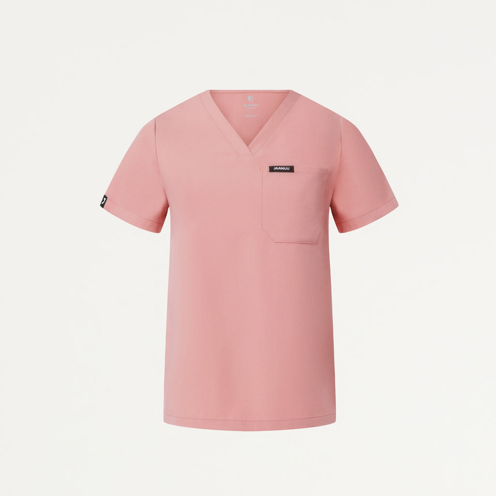 JAANUU Rhena Essential 1 pocket Scrub Top Mauve