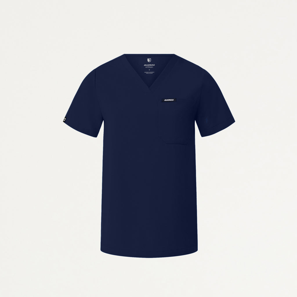 JAANUU Rhena Essential 1 pocket Scrub Top Midnight Navy - Get Scrubbed