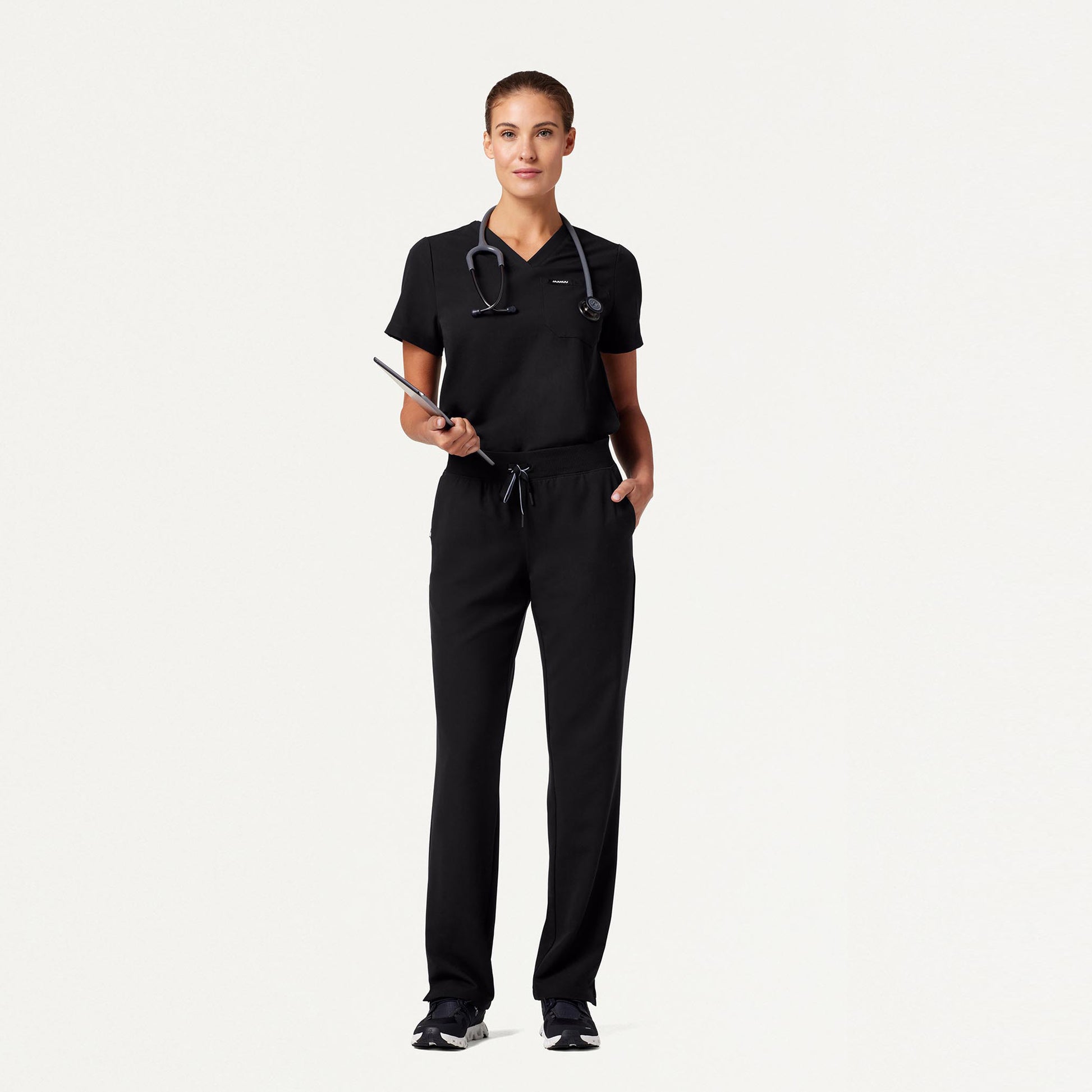 JAANUU Xenos Essential Knit - Waist Scrub Pant Midnight Black - Get Scrubbed