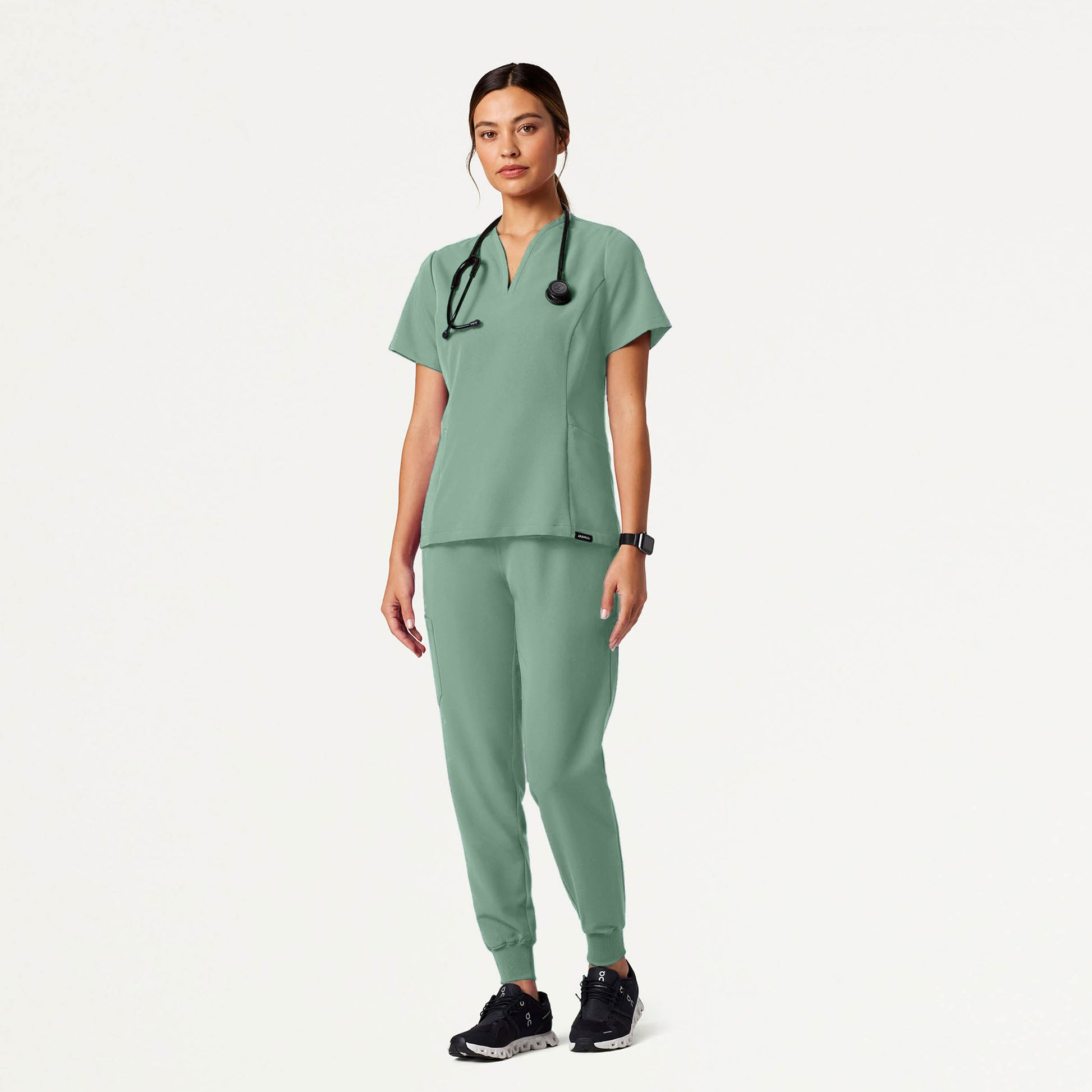 JAANUU Silex Knit - Waist Scrub Jogger Sage - Get Scrubbed