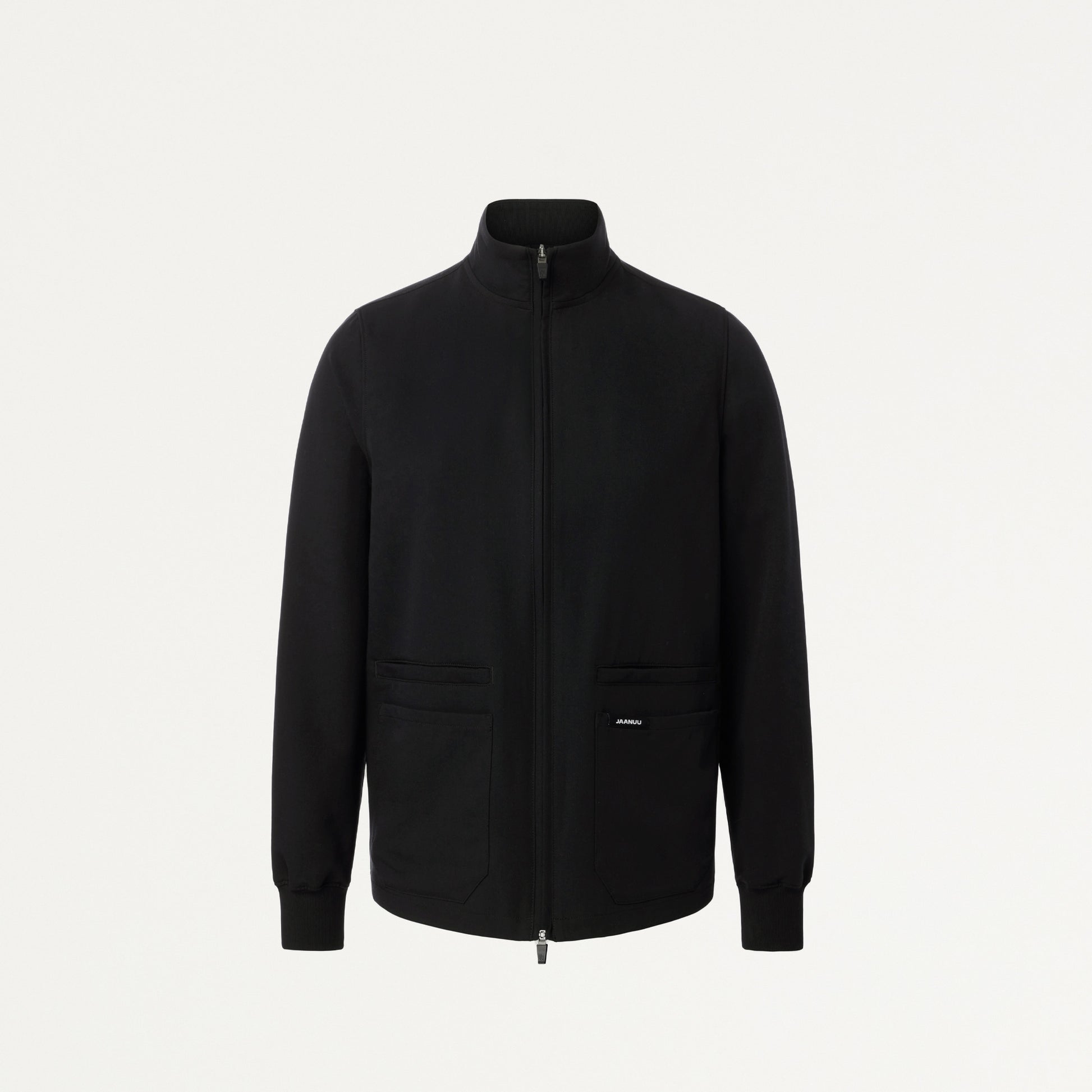 JAANUU Ceri Essential 6 - Pocket Scrub Jacket Black - Get Scrubbed