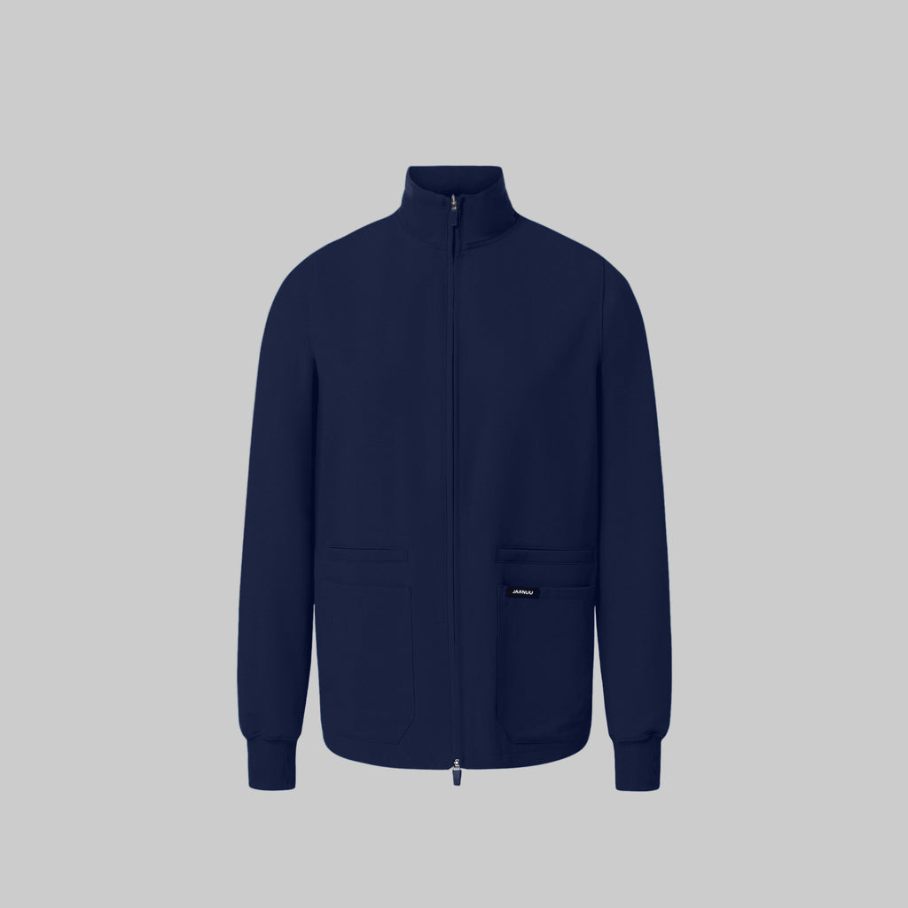 JAANUU Ceri Essential 6 - Pocket Scrub Jacket Midnight Navy - Get Scrubbed