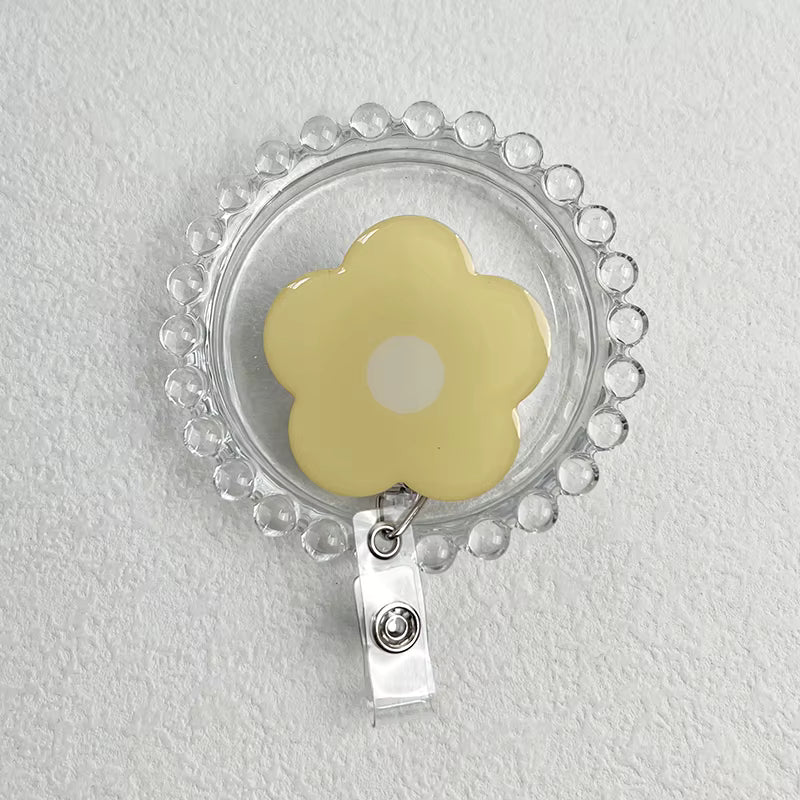 Daisy Retractable Badge Reel - Yellow